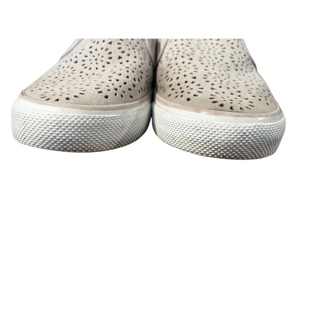 Sperry Leather Slip On Sneaker 10 Seaside Coastal Nautical Preppy Resort Beach